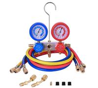 BACOENG Ensemble de manomètres AC R32 R410a à 3 voies avec tuyaux de réfrigérant de 1,5 m