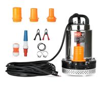 BACOENG Pompe à eau solaire submersible DC 24 V avec 3 connecteurs, convient pour pomper de l'eau propre / usée