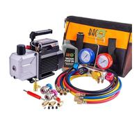 BACOENG Pompe à vide Climatisation et 4 Voies Kit Recharge Climatisation Voiture, Idéal pour R134A R410A R407C