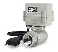 BACOENG Vanne 2 voies motorisée 3/4" DN20 Acier Inoxydable AC110/230V CR202 avec prise normalement fermée