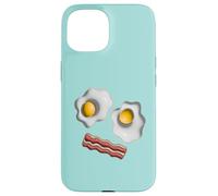 Bacon and Eggs Visage Funny Breakfast Oeufs au Plat Ballon Style Ballon Coque pour iPhone 15