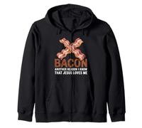 Bacon Another Reason I Know Jesus Loves Me Jeu de Mots Sweat à Capuche