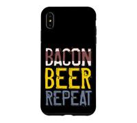 Bacon Beer Repeat Vintage Boire Aliment Gourmand Amateur de Viande Coque pour iPhone XS Max