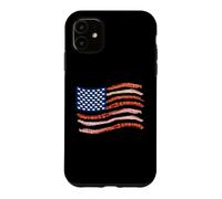 Bacon Drapeau Américain Cochon Stars Barbecue Amoureux de Viande Coque pour iPhone 11