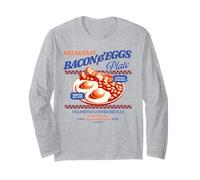 Bacon et œufs Petit déjeuner Diner Restaurant Cuisine Vintage Manche Longue