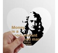 Bacon explique l 'Argent. Les Autocollants d'ordinateur ou de Bagage avec la Forme de cÅ“ur