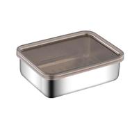 Bacon Keeper Container - Stainless Steel Saver Tray, Grease Drain Design With Raised Striped Bottom SupportingFresh Meat Preservation, Compact Refrigerator Storage Solution Maintaining Clean