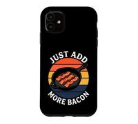 Bacon Lover Just Add More Bacon Cast Iron Skillet Retro Coque pour iPhone 11