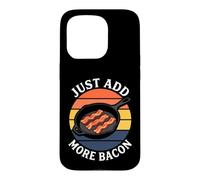 Bacon Lover Just Add More Bacon Cast Iron Skillet Retro Coque pour iPhone 15 Pro
