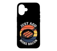 Bacon Lover Just Add More Bacon Cast Iron Skillet Retro Coque pour iPhone 16