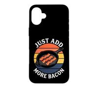 Bacon Lover Just Add More Bacon Cast Iron Skillet Retro Coque pour iPhone 16 Plus