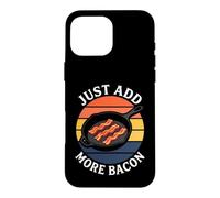 Bacon Lover Just Add More Bacon Cast Iron Skillet Retro Coque pour iPhone 16 Pro Max