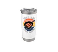 Bacon Lover Just Add More Bacon Cast Iron Skillet Retro Gobelet isotherme en acier inoxydable double paroi