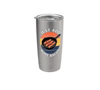 Bacon Lover Just Add More Bacon Cast Iron Skillet Retro Gobelet isotherme en acier inoxydable double paroi