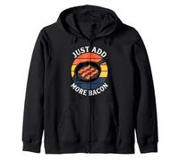 Bacon Lover Just Add More Bacon Cast Iron Skillet Retro Sweat à Capuche