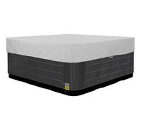 BaCover Couverture pour Bain à Remous Extérieur, Housse de Protection pour Spa en Tissu Oxford 210D Imperméable Anti-poussière Bache de Piscine Carrée,Argent,218x218x30cm