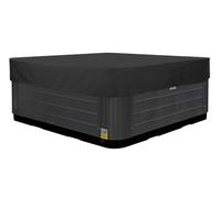BaCover Couverture pour Bain à Remous Extérieur, Housse de Protection pour Spa en Tissu Oxford 210D Imperméable Anti-poussière Bache de Piscine Carrée,Noir,218x218x30cm
