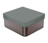 BaCover Housse de Protection pour Bain à Remous de Jardin, Bache pour Spa Carrée en Tissu Oxford 210D Étanche Contre Le Vent et Les Rayons UV,Gris,220x220x30cm