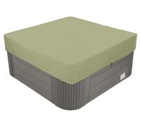 BaCover Housse de Protection pour Spa Carrée de Jardin, Bache pour Bain à Remous en Tissu Oxford 210D Étanche À La Poussière Couverture de Piscine,Beige,215x215x30cm