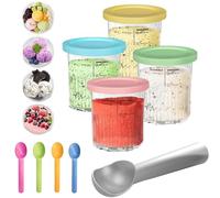 Bacs à Crème Glacéepourla machine à glace Ninja Creamipot ninja creamyRécipient Creami4 Pièces accessoires pour Récipients à Crème Glacéeavec Couverclepour la sérieN500N501SansBPA (NC500 série)