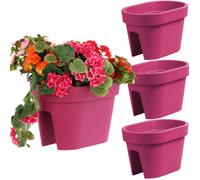 botle Lot de 3 Pots pour Plante, Jardinières Ovales pour Balcon - 39,5 cm - 12,3 l - Fuchsia