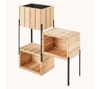 Bacs à fleurs sur pieds acanta - mélèze - 83 x 28 x 86 cm