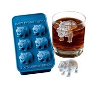 Bacs à Glaçons 6 Cavités Gadget en Silicone en Forme d'Hippopotame | Moules En Forme D'Animaux Pour Whisky Cocktails Thé Café Ainsi Que Pour Le Plein Air Camping Pique-Nique Et