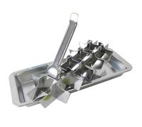Bacs à glaçons en acier inoxydable Bac à glaçons en métal à 18 fentes Machine à glaçons à dégagement facile avec fentes amovibles pour bars et cuisines Glaçons et aliments surgelés DIY Bacs à glaçons