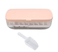 Bacs à glaçons en silicone avec couvercle et boîte de rangement |24 grilles pour une utilisation familiale nombreuse |Formes de congélation de qualité alimentaire pour (Pink)