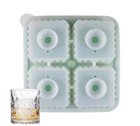 Bacs À Glaçons - Moule À Glaçons 4 Cavités Congélateur,Forme Grande Cube Moule Démoulage Facile | Whiskey Tasting Camping Préparation De Cocktails