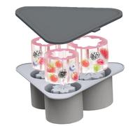 Bacs à glaçons pour congélateur, bac à glace, 3 fabricants de glaçons en forme de pétales de grille avec couvercle, accessoires de bouteille d'eau anti-fuite, moules en silicone pour barre