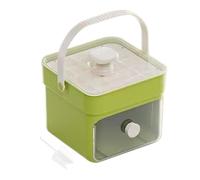 Bacs À Glaçons Pour Congélateur - Machine À Glaçons De Type Presse 15,2 X 14,2 X 12,9 Cm Avec Bac Et Couvercle, Moule À Double Couche À Dégagement Facile Avec Poignée Et Cuillère, Récipient De Stockag