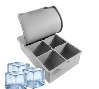 Bacs à glaçons pour congélateur | Plateau en silicone avec 6 grilles et couvercle pour faire des glaçons - Accessoire pour préparer des glaçons froids de grande capacité pour vin, whisky, jus et