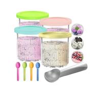 Bacs à glaçons pour sorbetière Ninja Creami Deluxe NC501 et NC500, pot pour glace, avec couvercles étanches, sans BPA et compatibles lave-vaisselle, accessoires pour sorbetière (lot de 4) 24 Ounce