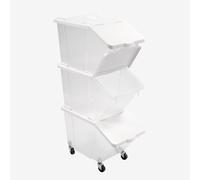 Bacs à ingrédients 30 L + couvercles + 4 roues - Lot de 3 - Gilac