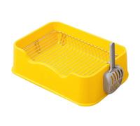 Bacs À Litière pour Chiots, Élégants Bacs À Litière D'intérieur pour Chien, Toilettes en Maille avec Rebord Haut Et Pelle, Toilettes d'apprentissage pour Petits Et Moyens Chiens(Yellow)