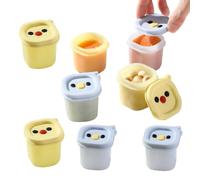 Bacs congélation stockage aliments | 8 Moules à Gâteau 50 ml avec Couvercle,7 cases, bac congélation à couvercle pour aliments ,Pour pâtisserie gelée glace lait maternel purées légumes fruits soupe