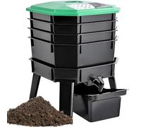 Bacs De Compost De Jardin, Kit De Bacs à Compost à vers avec 4 Plateaux Amovibles, Ventilation De Grille Et Conception De Robinet De Piédestal, Assemblage Facile, Bacs De Compost pour Jardin