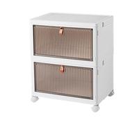 Bacs de rangement à couvercle - Boîte de rangement pliable avec couvercles, poubelle d'armoire avec 4 roues, boîtes de rangement translucides pour vêtements, chaussures, articles divers, jouets