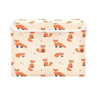 Bacs de rangement avec couvercle, boîte de rangement pliable en forme de renard pour jouets, chambre à coucher, chambre d'enfant, 41,9 x 32 x 30 cm