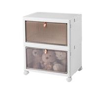 Bacs de rangement | Conteneurs avec couvercles et portes, grande capacité translucide, organiseurs de placard avec 4 roues pour vêtements, chaussures, articles divers, jouets, collations