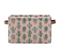 Bacs de rangement décoratifs en forme de cactus avec poignée en cuir pour la maison