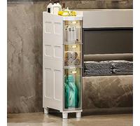 Bacs de rangement empilables - Armoire haute et étroite avec tiroirs et roulettes en plastique, solution de rangement peu encombrante pour salle de bain