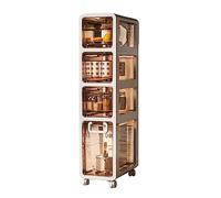 Bacs de rangement empilables avec roulettes pour salle de bain et cuisine, étagère indépendante en acrylique, étanche, nizer pour toilettes et armoires, grande capacité, solution d'économie d'espace