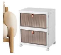 Bacs de rangement empilables, bacs empilables pliants | Organisateurs de placard pliables avec couvercles - Poubelle d'armoire à 4 roues, boîtes de rangement translucides pour vêtements, chaussures, a