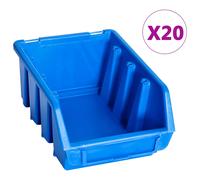 Bacs de Rangement Empilables Boîtes à Outils 14 pcs Bleu Plastique vidaXL