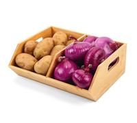 Bacs de rangement empilables en bois pour garde-manger | pour nourriture, cuisine, maison, collation, pommes de terre, oignon, salle de bain