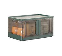 Bacs de rangement empilables pliables en plastique avec couvercles - Double porte design poulie casier pour placard, salon, bureau et chambre à coucher