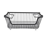Bacs de rangement en fer pour congélateur, paniers de rangement empilables à grande ouverture pour étagère de congélateur avec poignée pliable pour viande ou légumes, boissons