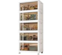 Bacs de rangement pliables en plastique avec couvercles pour placard - Grandes boîtes de rangement 70 x 38 x 166 cm